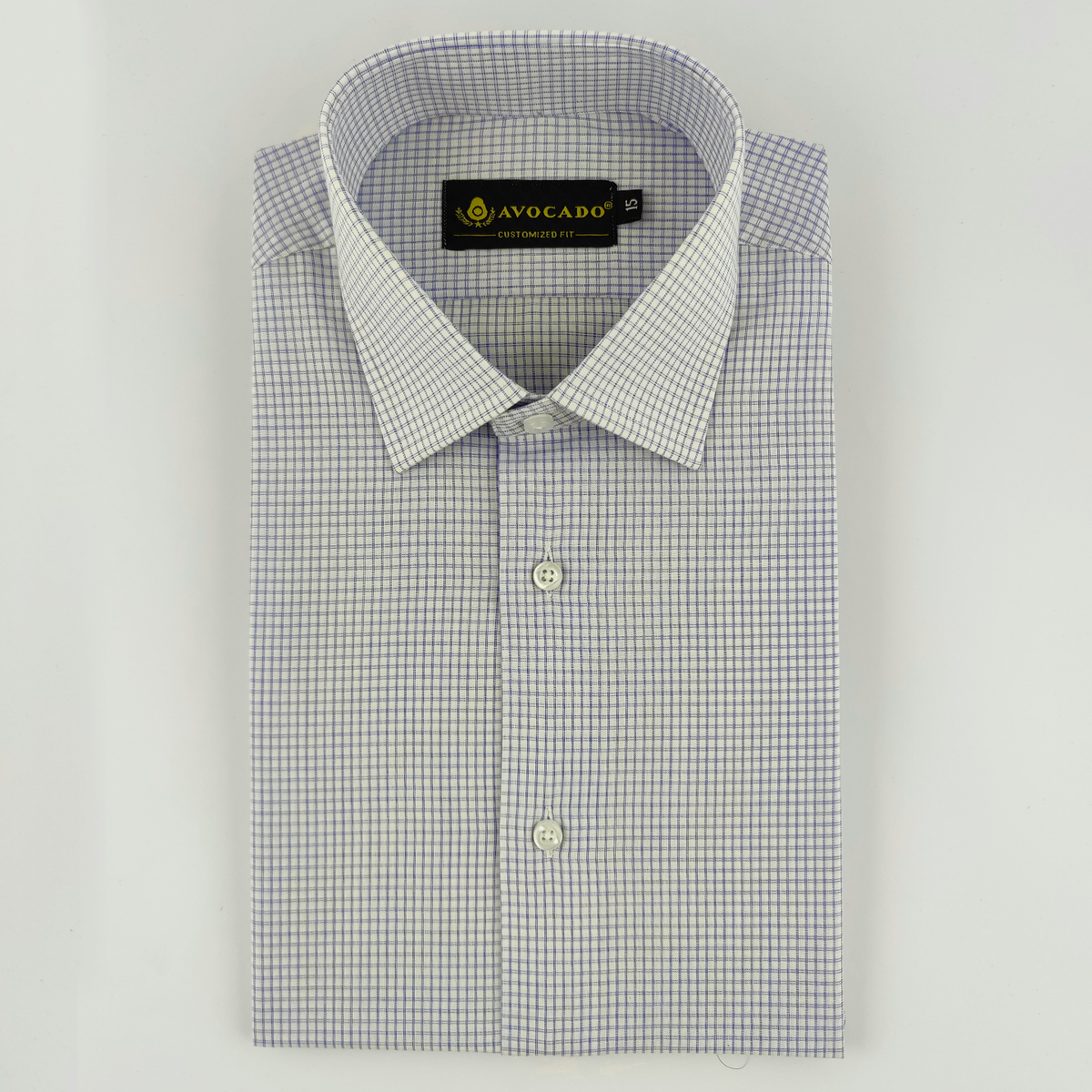 White & Navy Blue Check Shirt