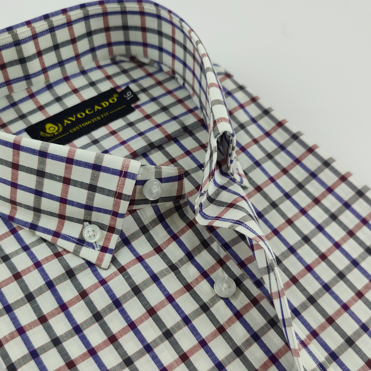 Grey & Navy Red Check Shirt