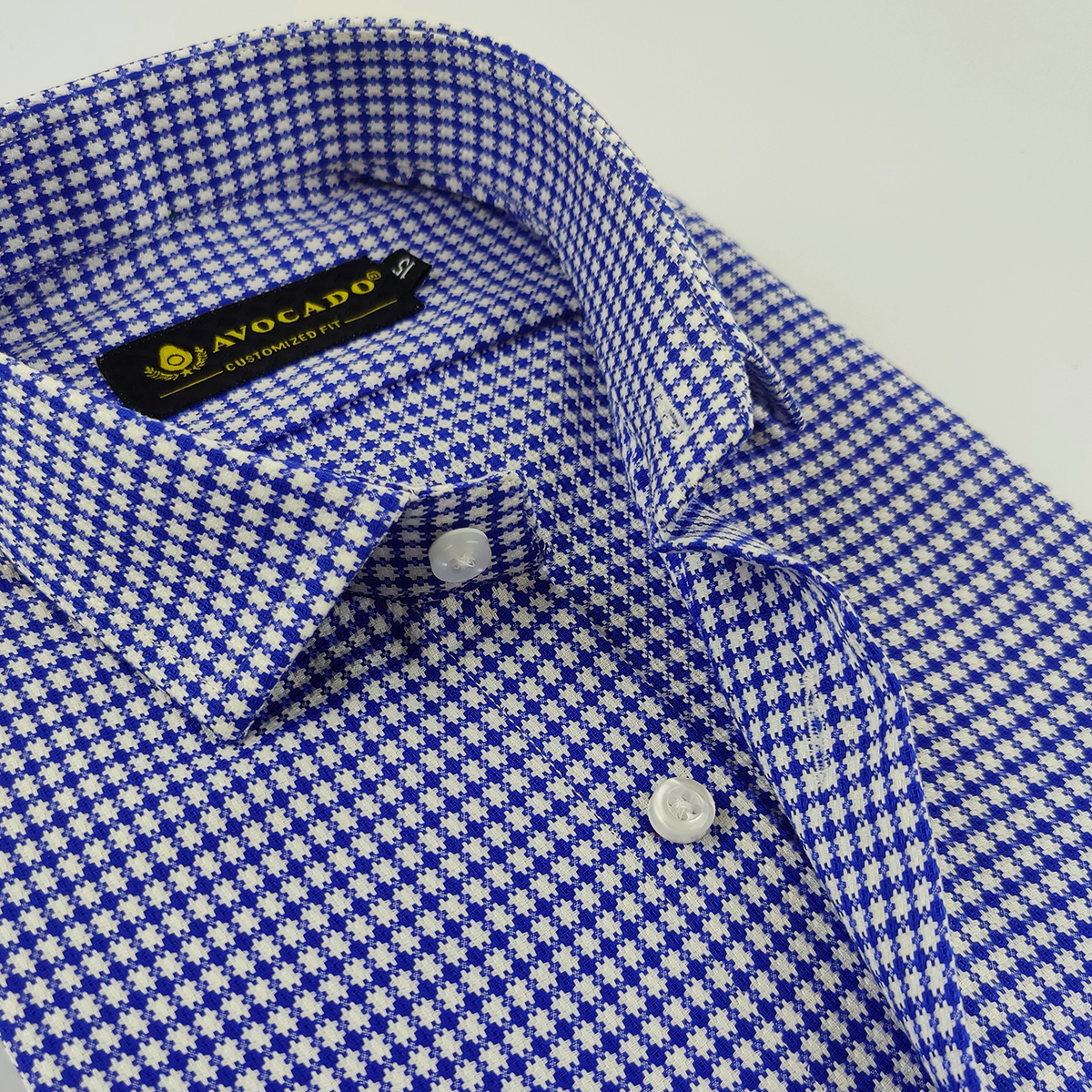Royal Blue & white Textured Shirt