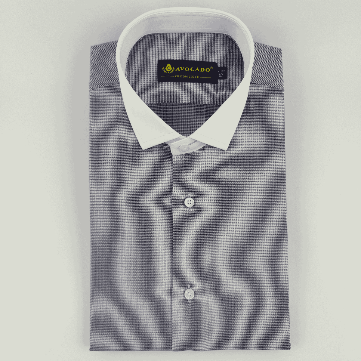 White & Navy Dotted Textured Shirt