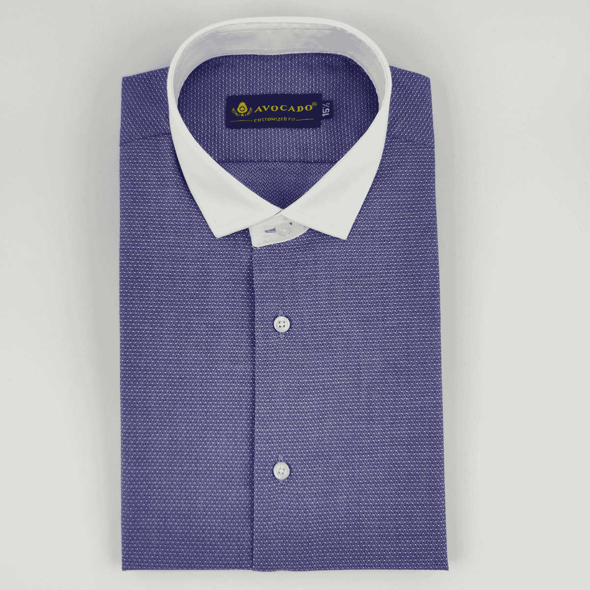 Royal Blue & White Self Dotted Shirt