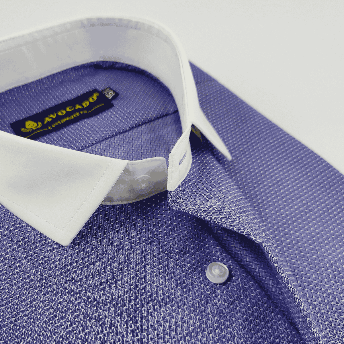 Royal Blue & White Self Dotted Shirt