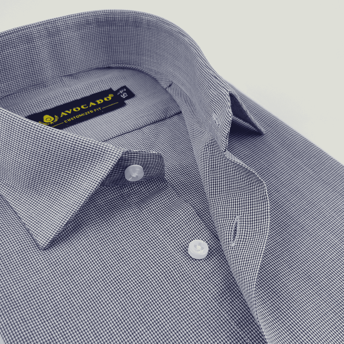 Navy Blue Gingham Check Shirt