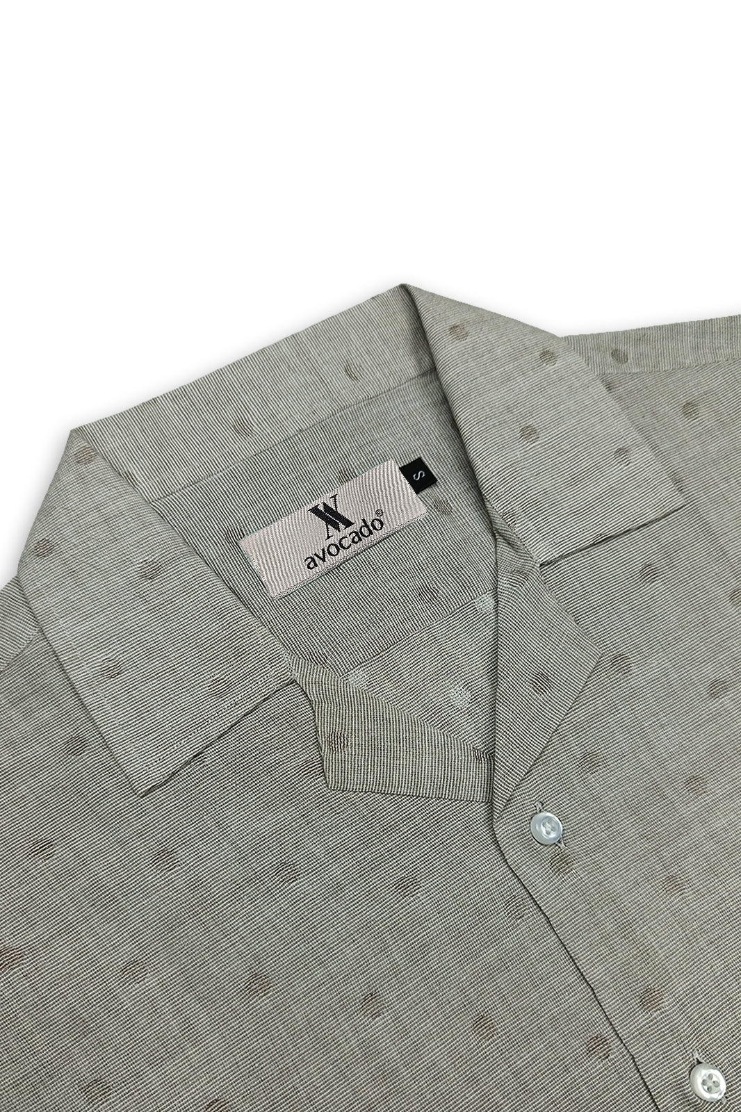 Cream & Brown Self-Textured Irish Cuban Shirt