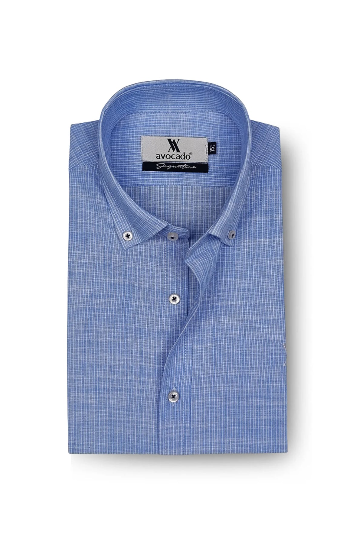Royal Blue & White Irish Texture Button Down Shir