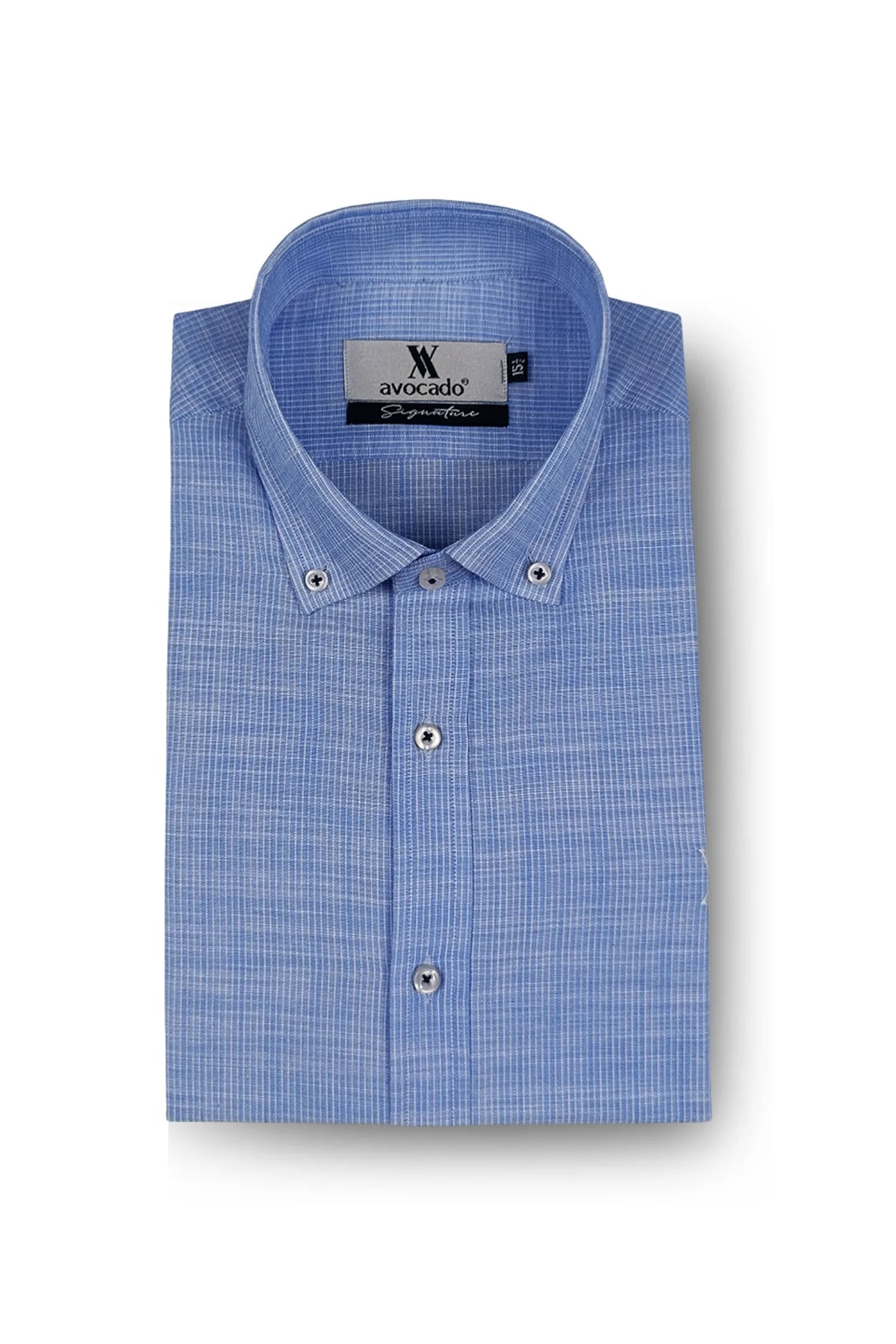 Royal Blue & White Irish Texture Button Down Shir