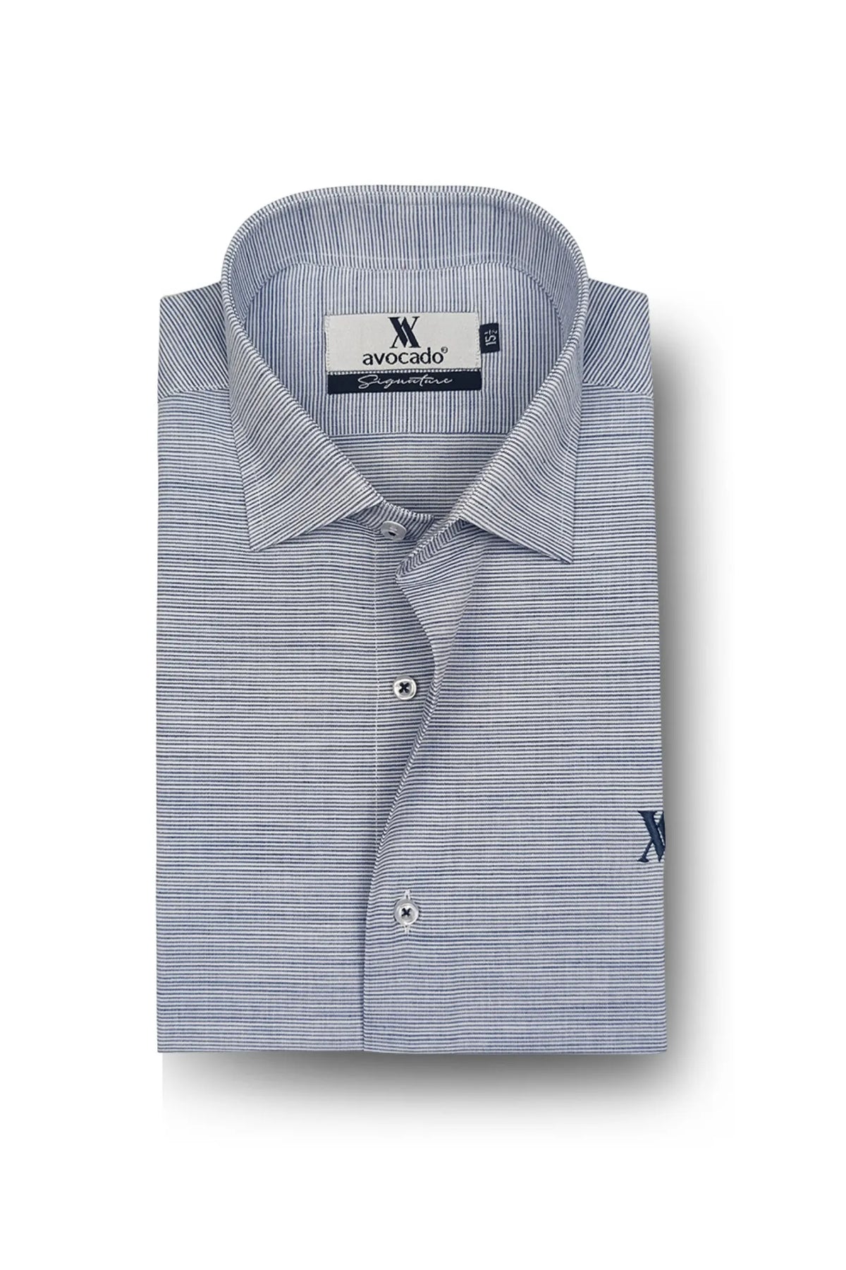 Navy & White Irish Stripes Formal Shirt