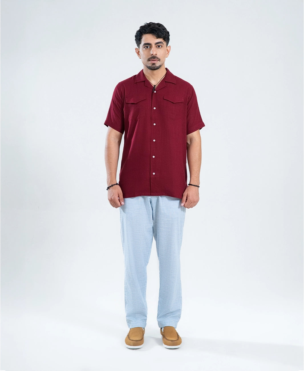 Maroon Reserve Double Pocket Cuban Shirt