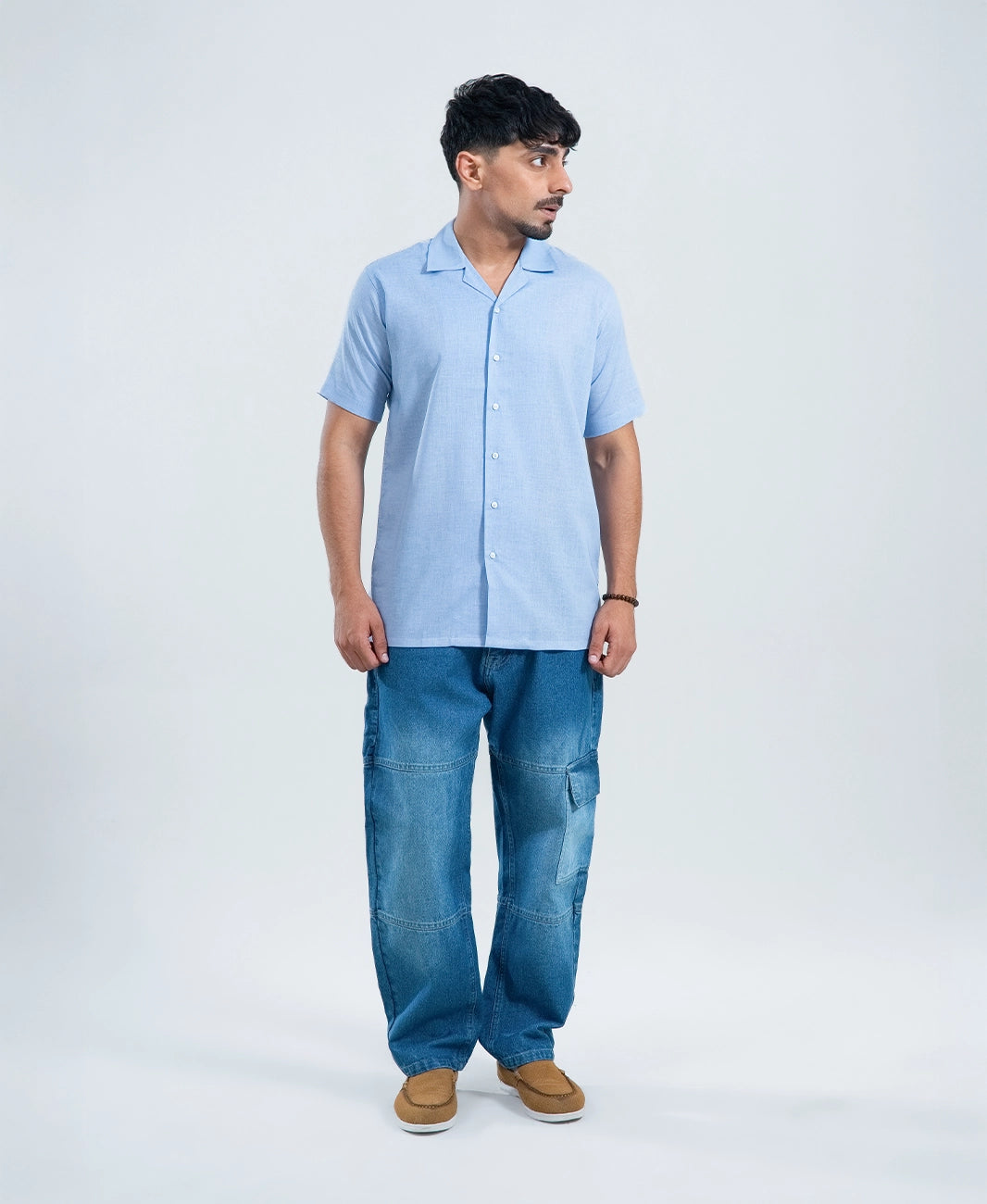 Muted Royal Irish Linen Cuban Shirt
