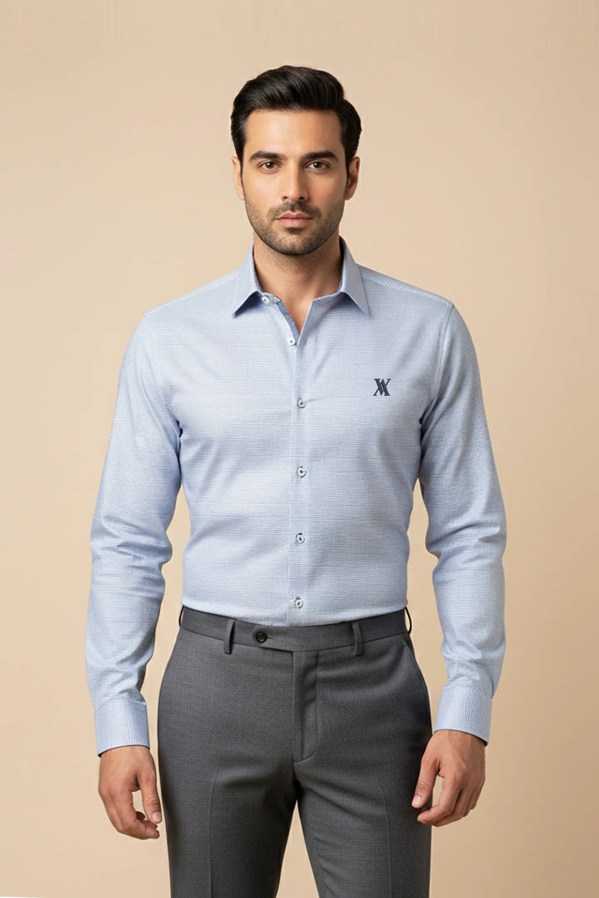 Navy & White Irish Stripes Formal Shirt