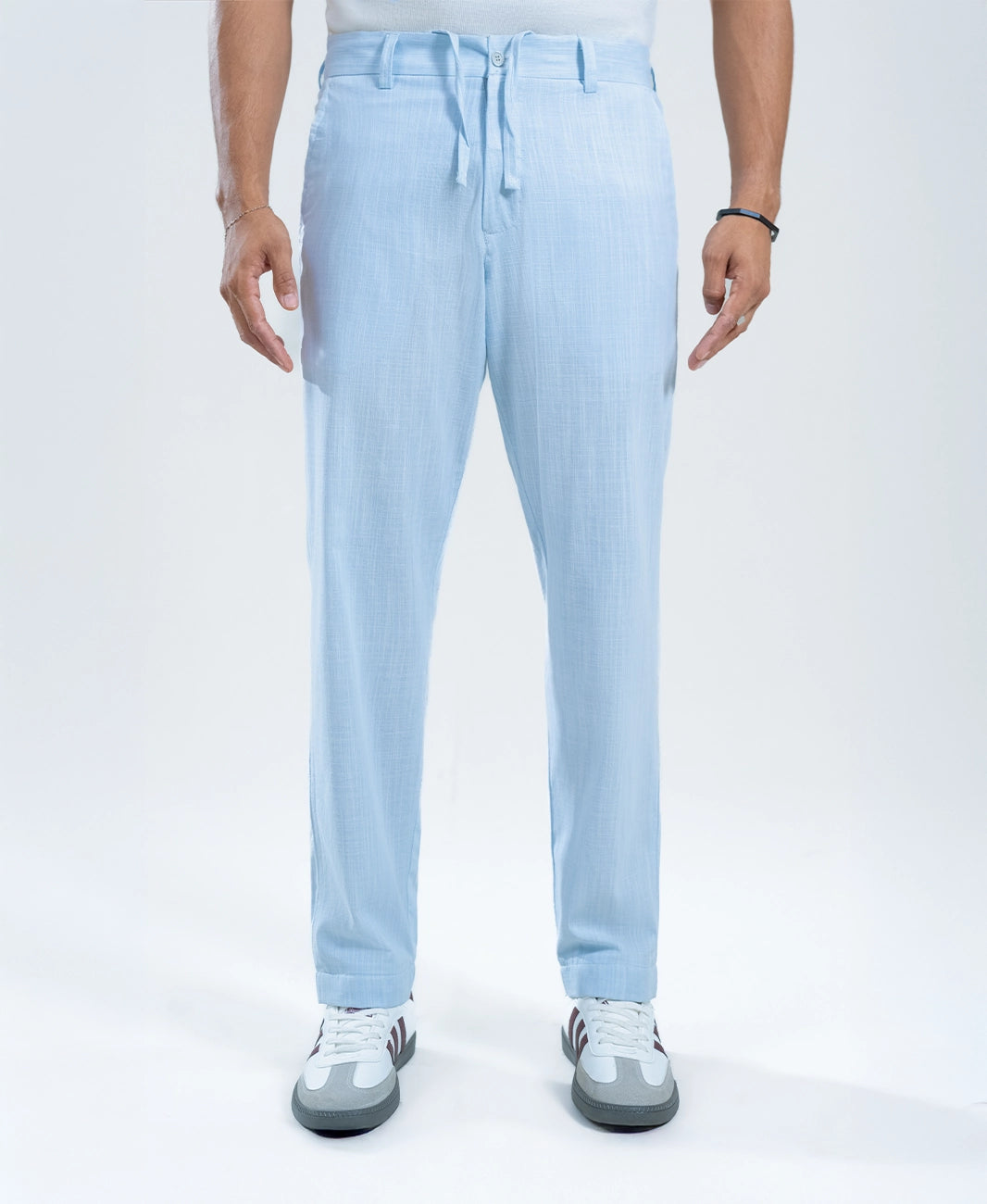 New Sky Blue Irish Linen Lightweight Trousers