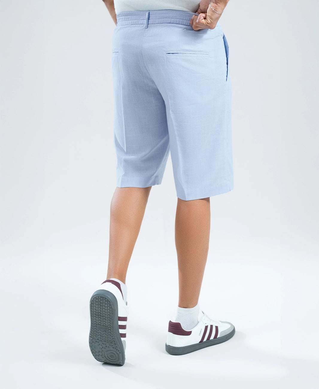 Coastal Sky Textured Linen Shorts