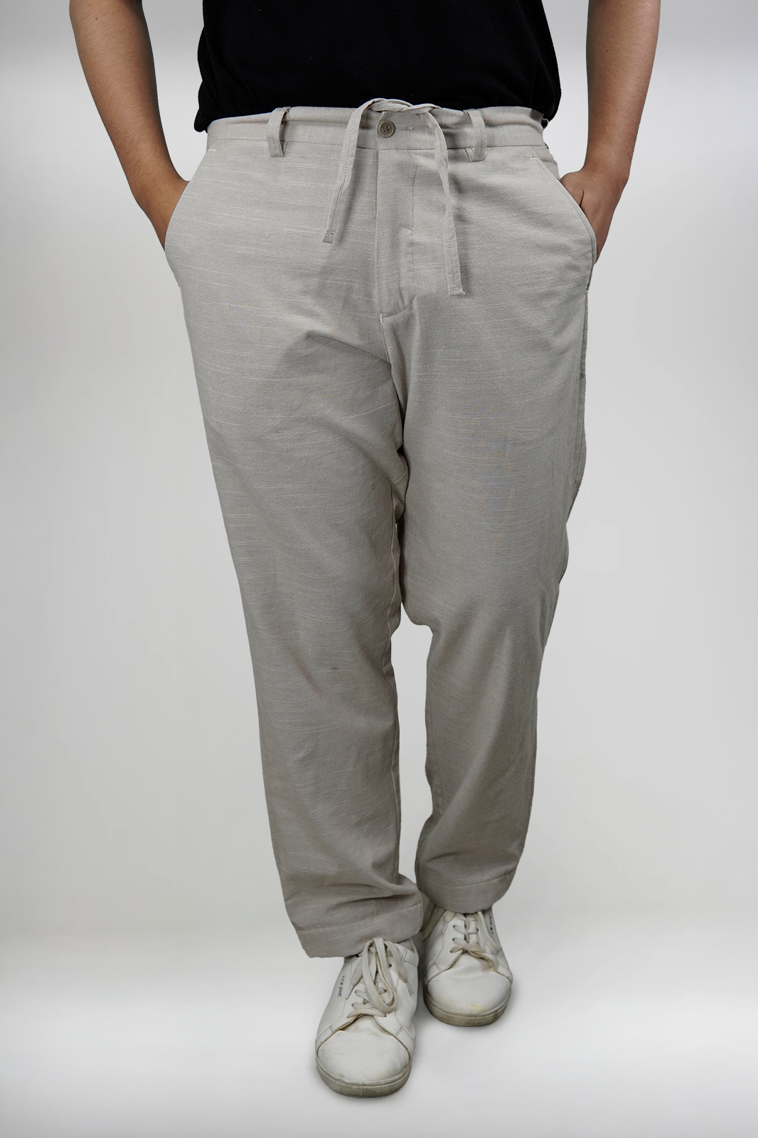 Light Peach Irish Linen Tailored Trousers