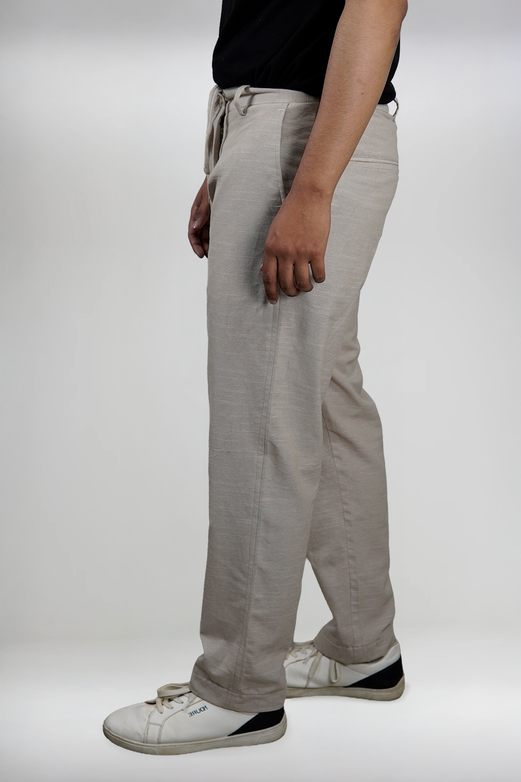 Light Peach Irish Linen Tailored Trousers