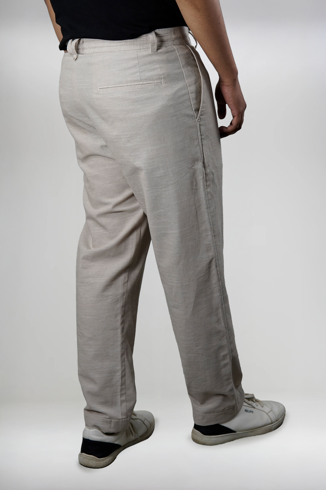 Light Peach Irish Linen Tailored Trousers
