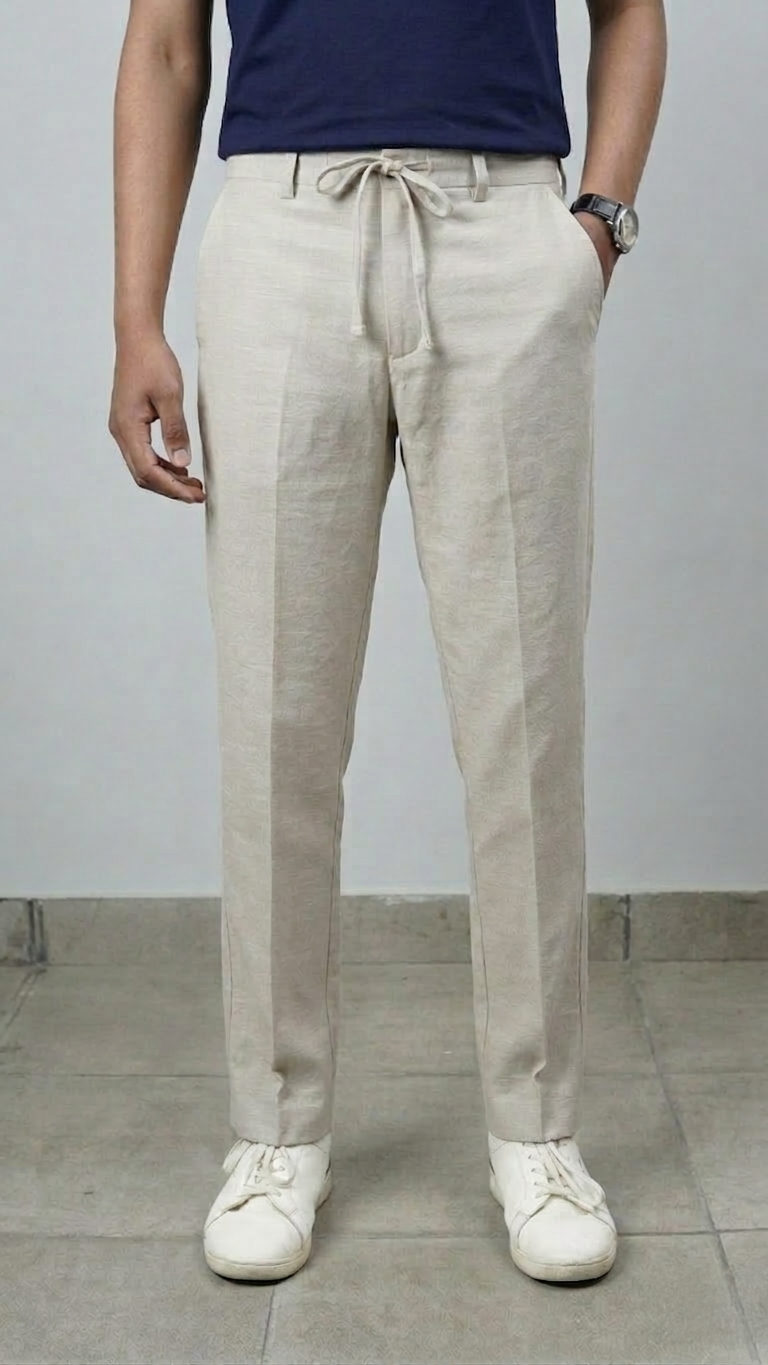 Rust Peach Irish Linen Fashion Trousers