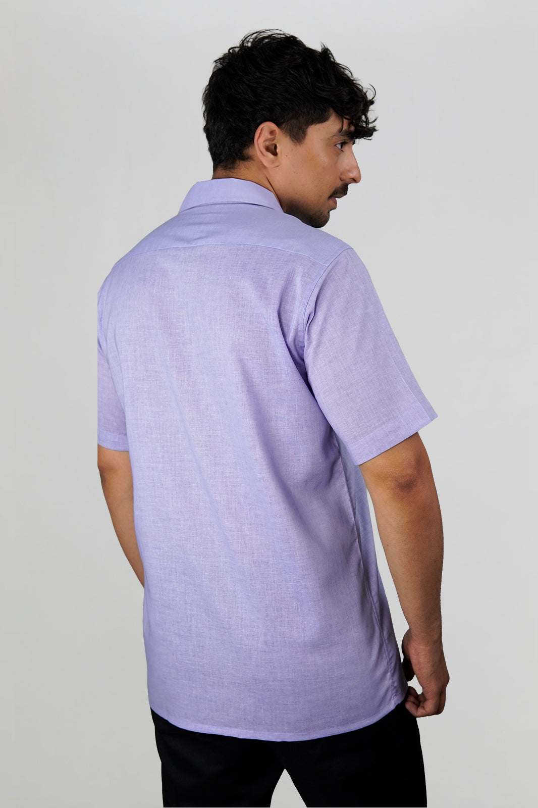 Muted Royal Irish Linen Cuban Shirt