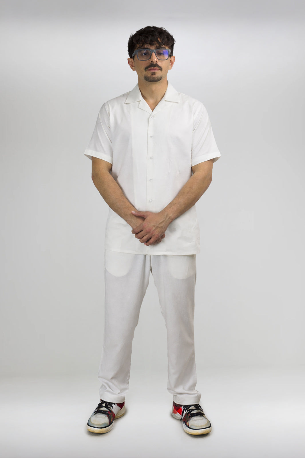 Mid White Heavy-Weight Irish Linen Cuban Shirt
