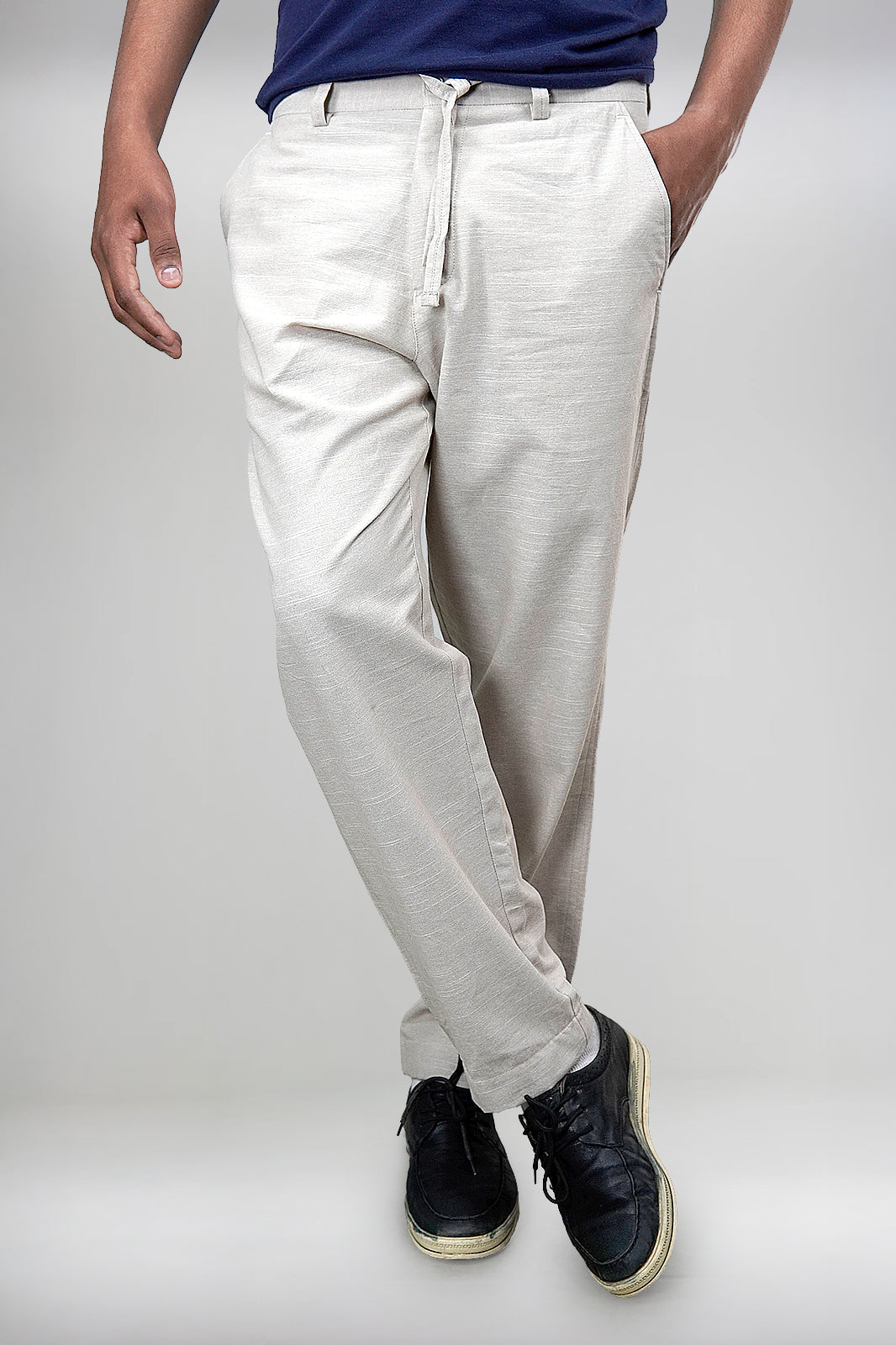 Rust Peach Irish Linen Fashion Trousers