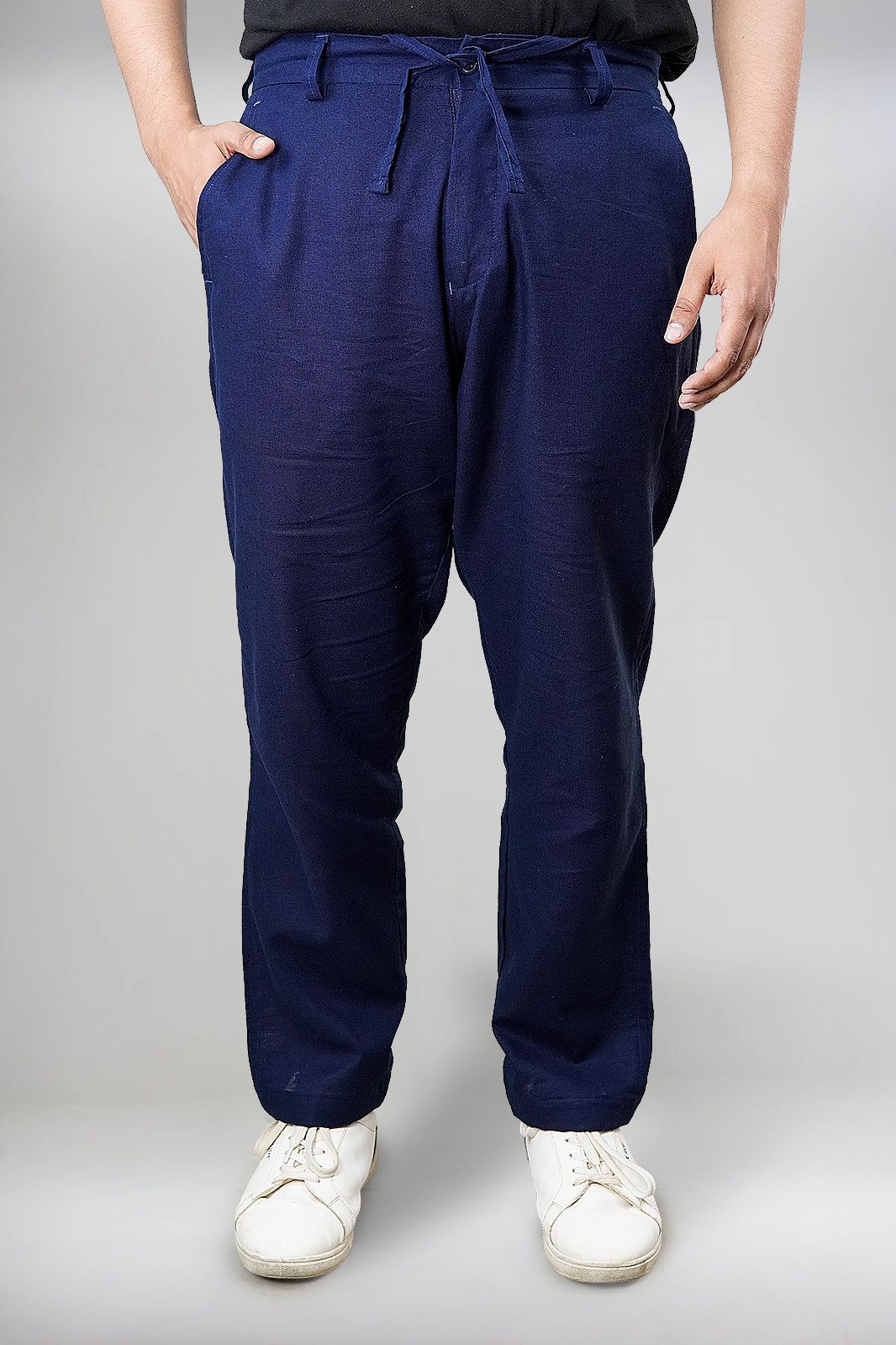 Men’s Navy Irish Linen Trousers