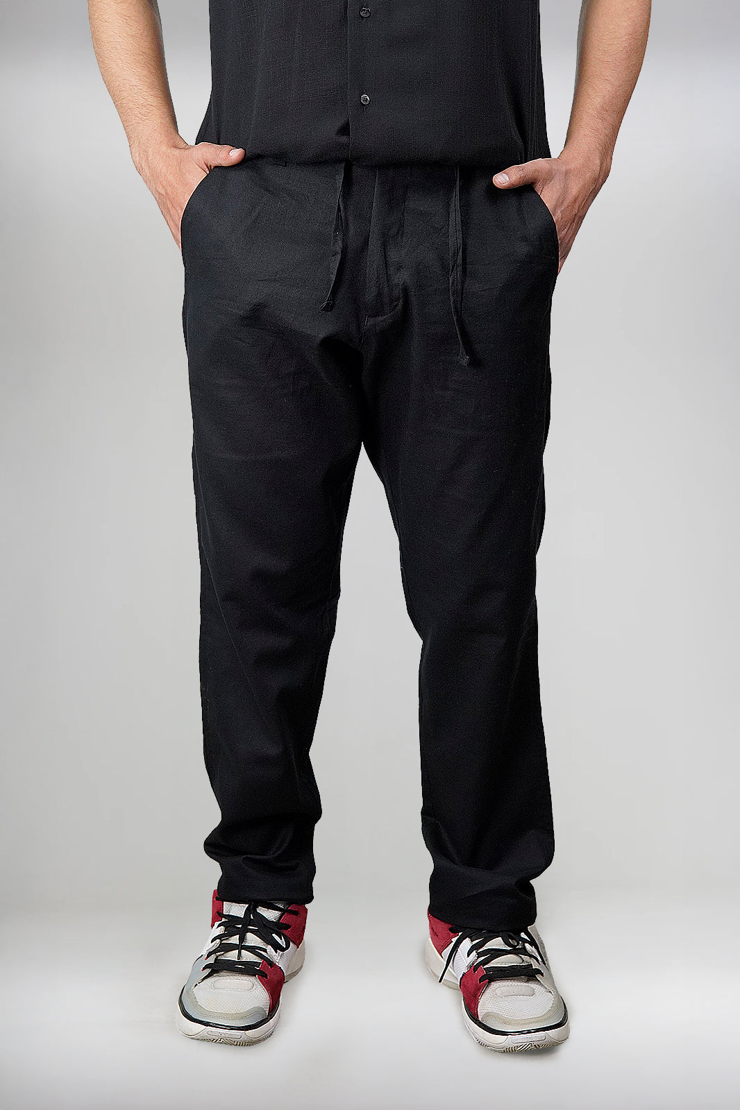 Classic Black Irish Linen Trousers
