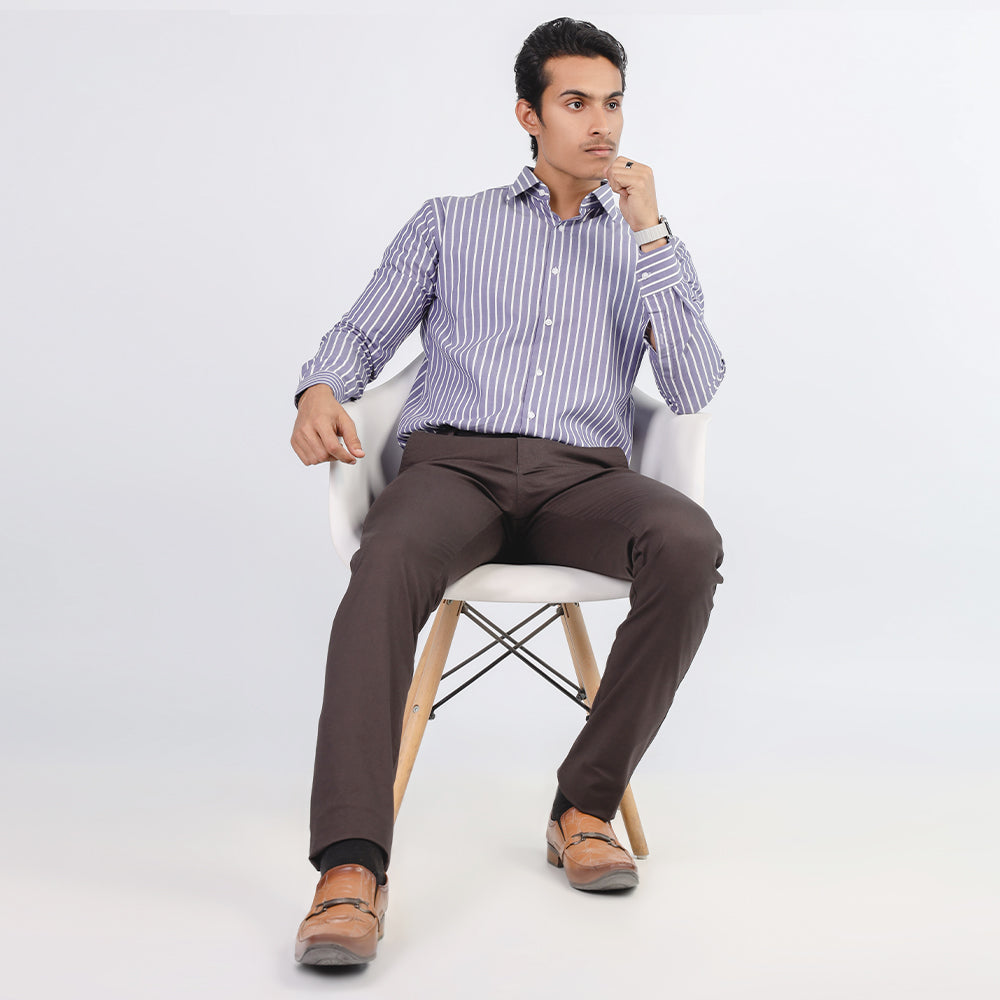 DARK GREY SELF TEXTURE COTTON CHINO PANT