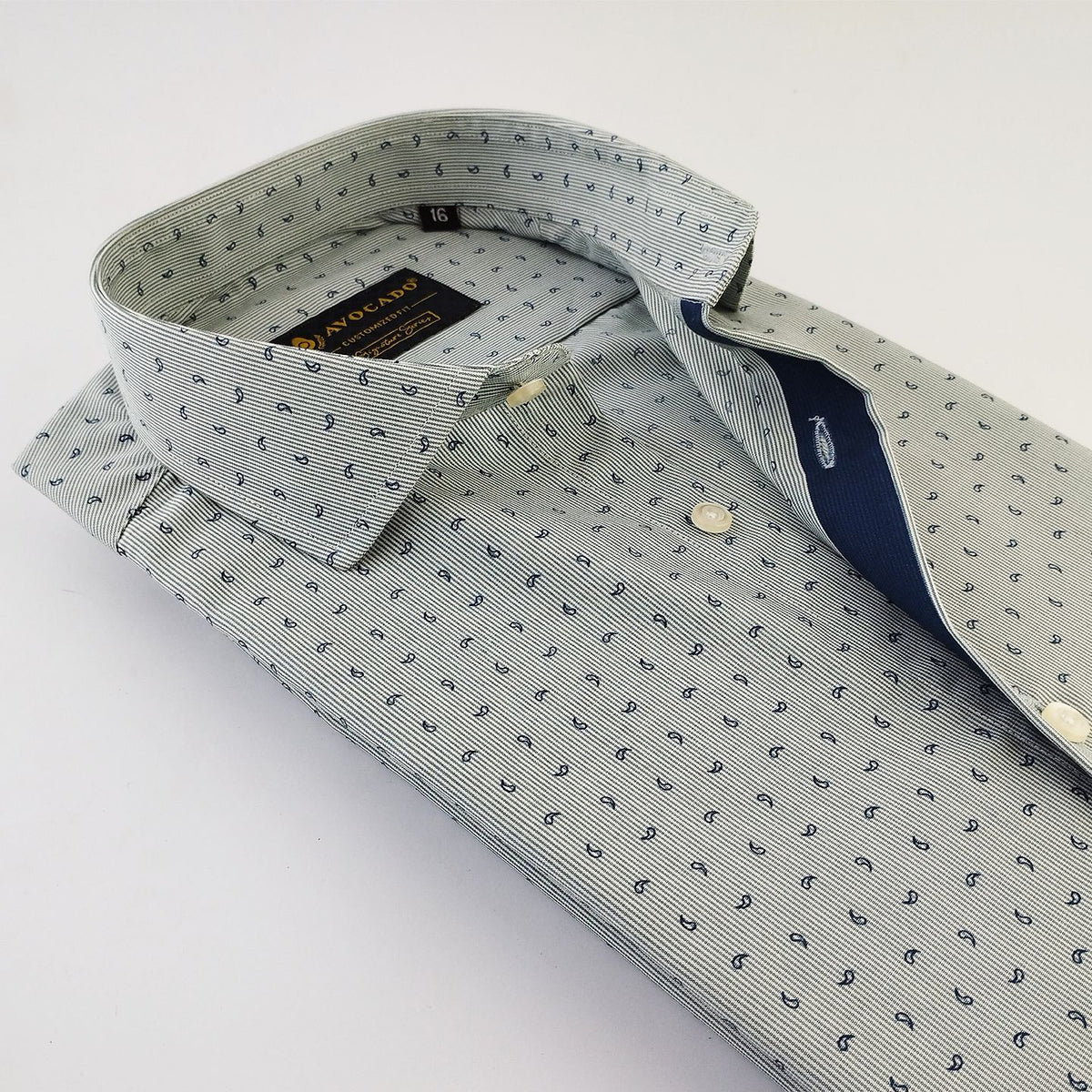 Dark Green Stripe Flower Printed Shirt