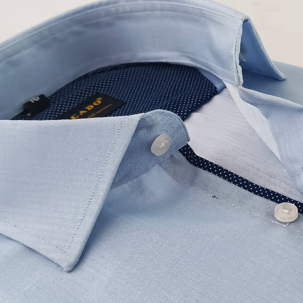 Dull Blue Harringbone Shirt buy online in pakistan