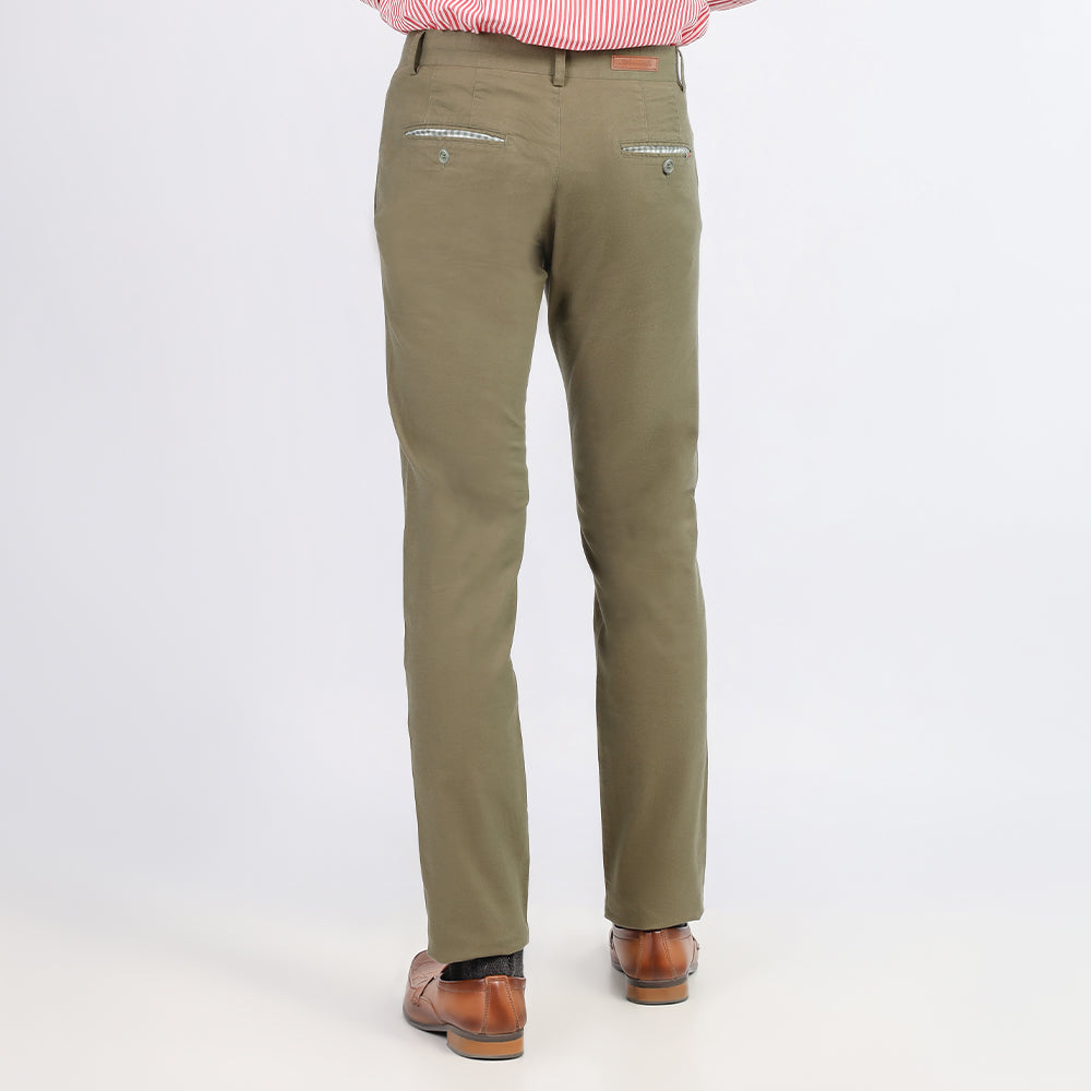 GREEN PLAIN COTTON CHINO PANT