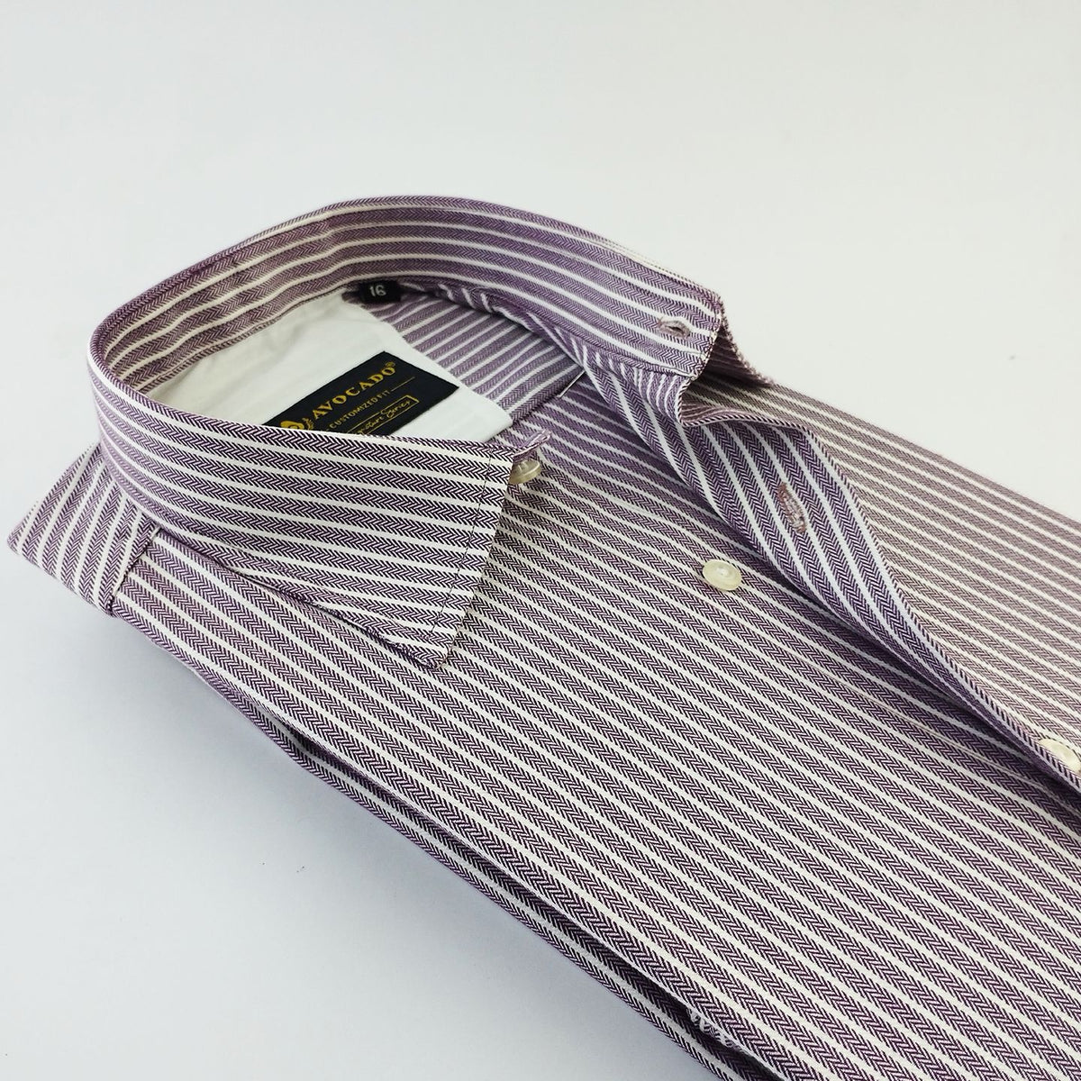 Purple & White Harringbone Shirt