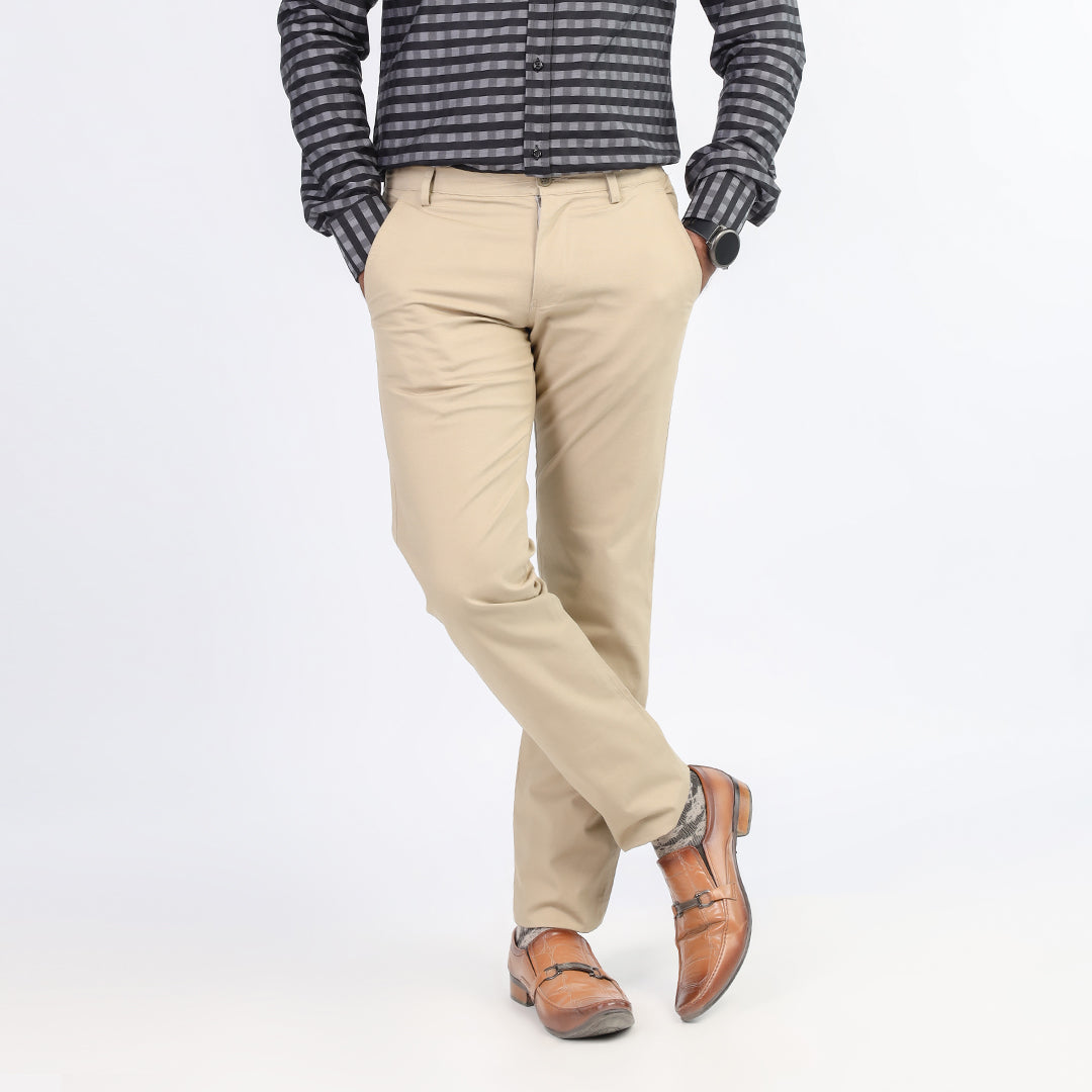 OFF WHITE SELF TEXTURE COTTON CHINO PANT