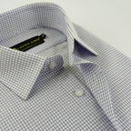 White & Navy Blue Check Shirt