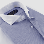 SIGNATURE BLUE AND WHITE SELF DOTTED SHIRT