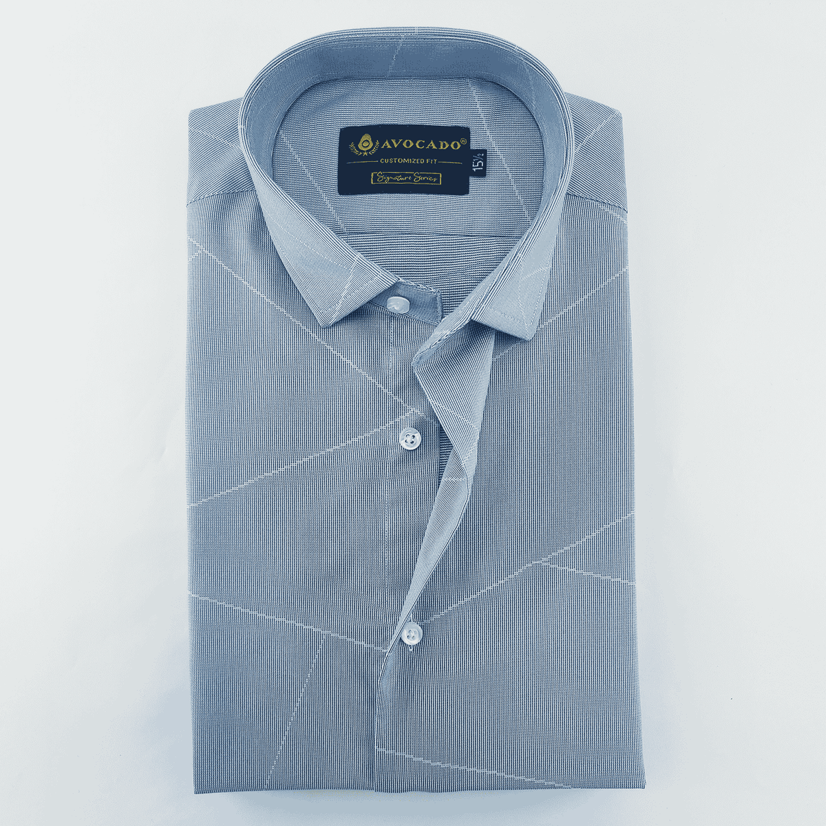 SIGNATURE STEEL BLUE SELF TEXTURED SHIRT
