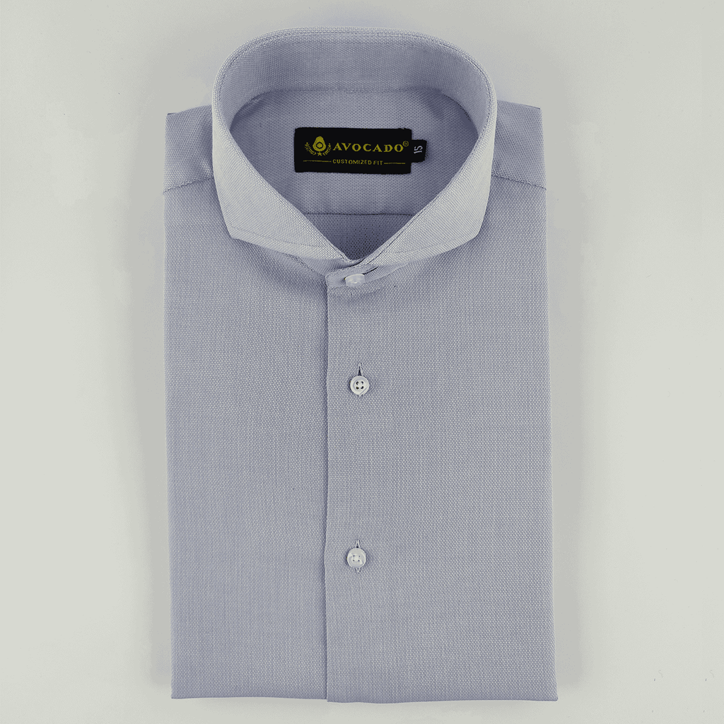 Ice Blue Self Pin Point Shirt