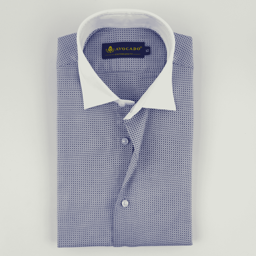Royal Blue & White Dotted Shirt