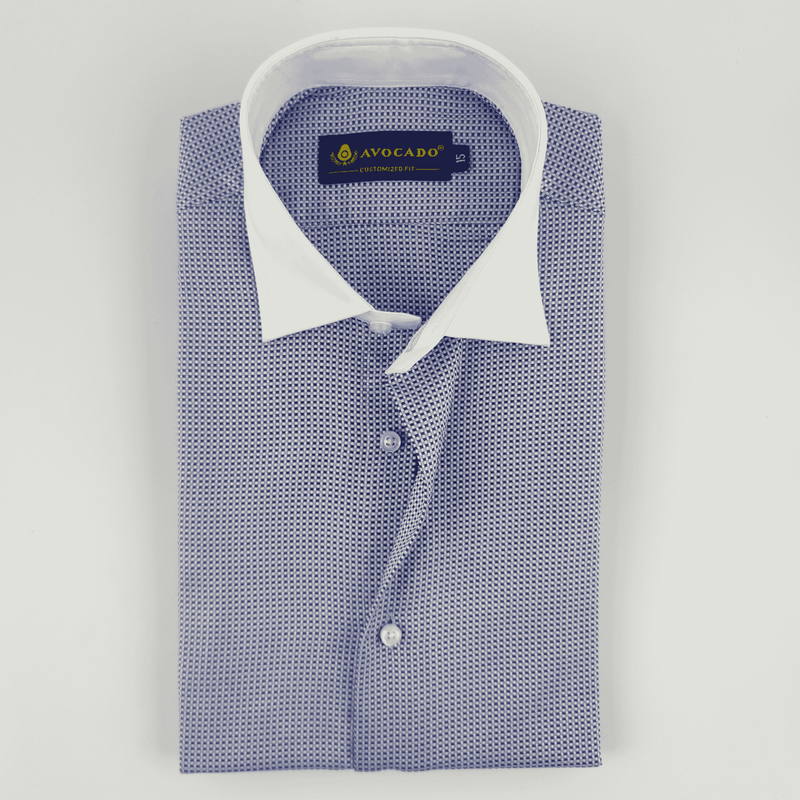 Royal Blue & White Dotted Shirt