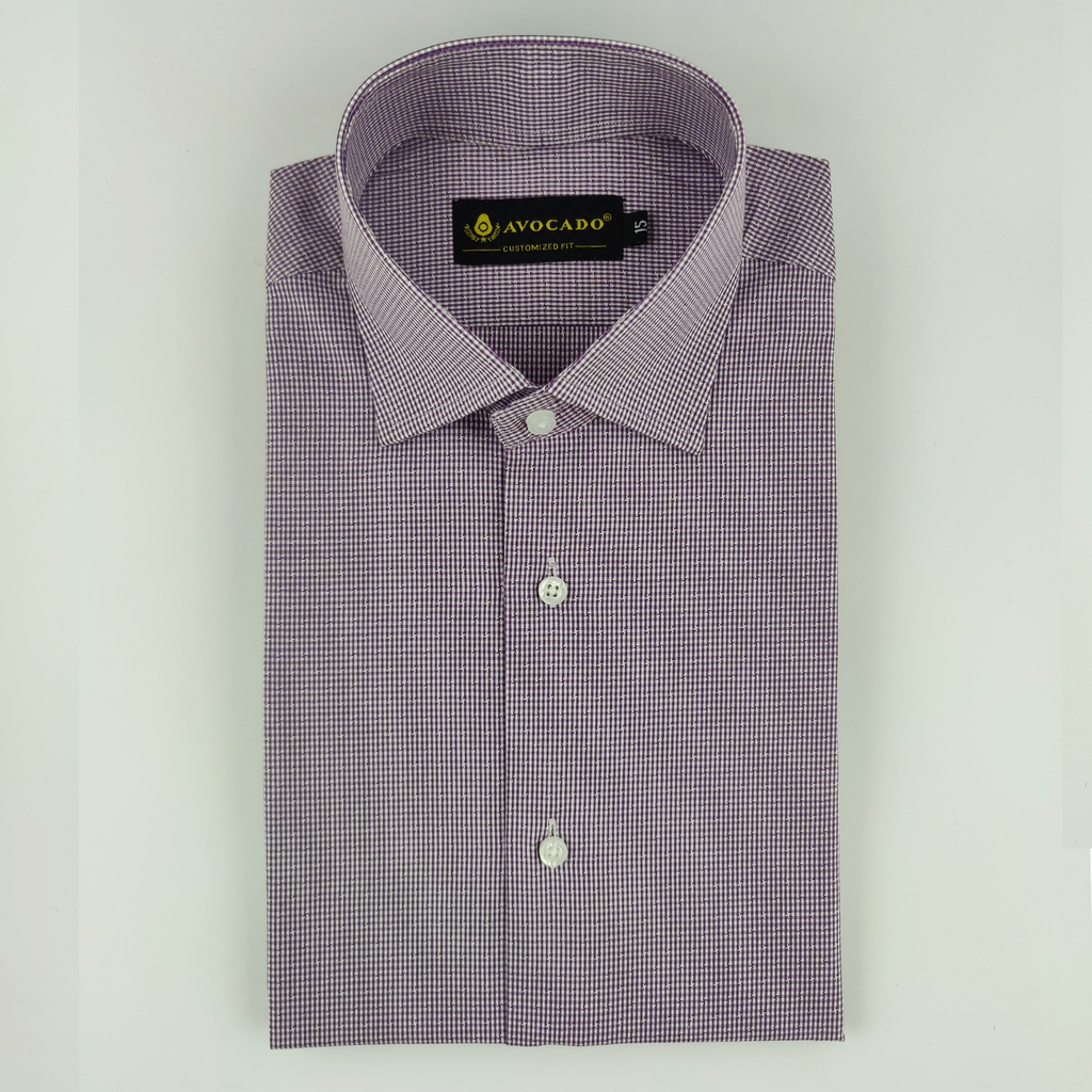 Purple Self Textured Formal Shirt