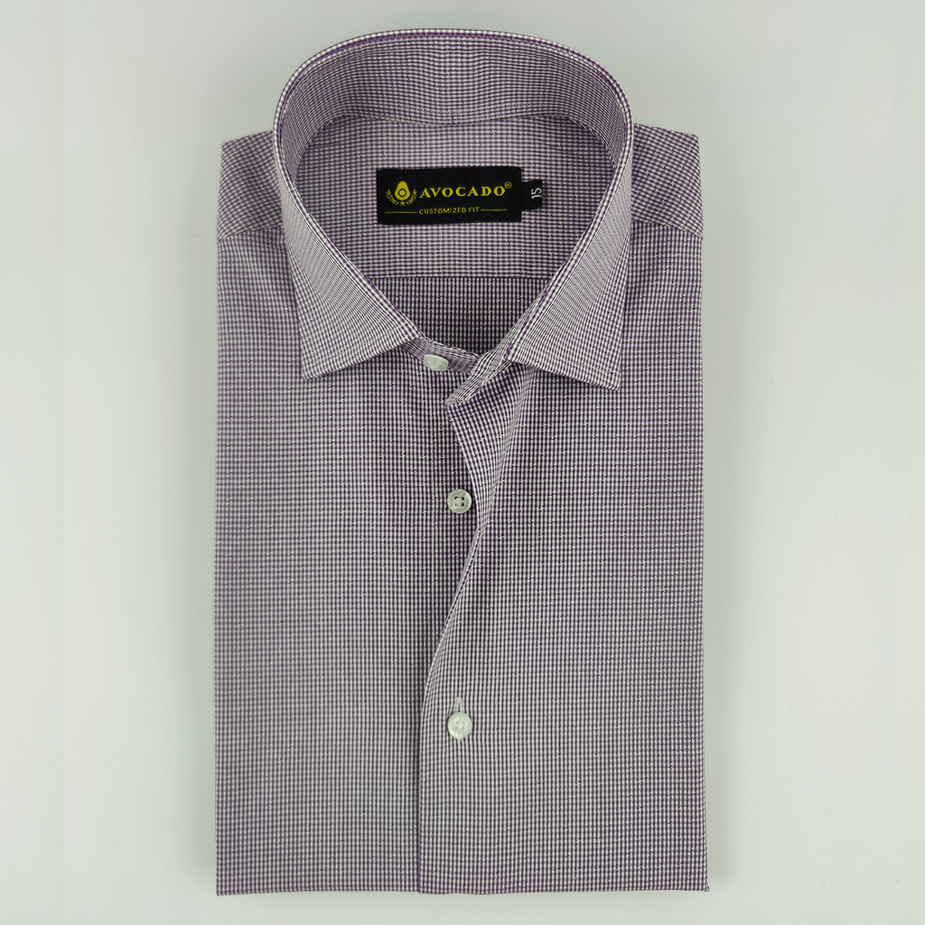 Purple Self Textured Formal Shirt