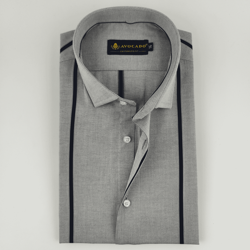 Navy Blue & light Blue Oxford Striped Shirt