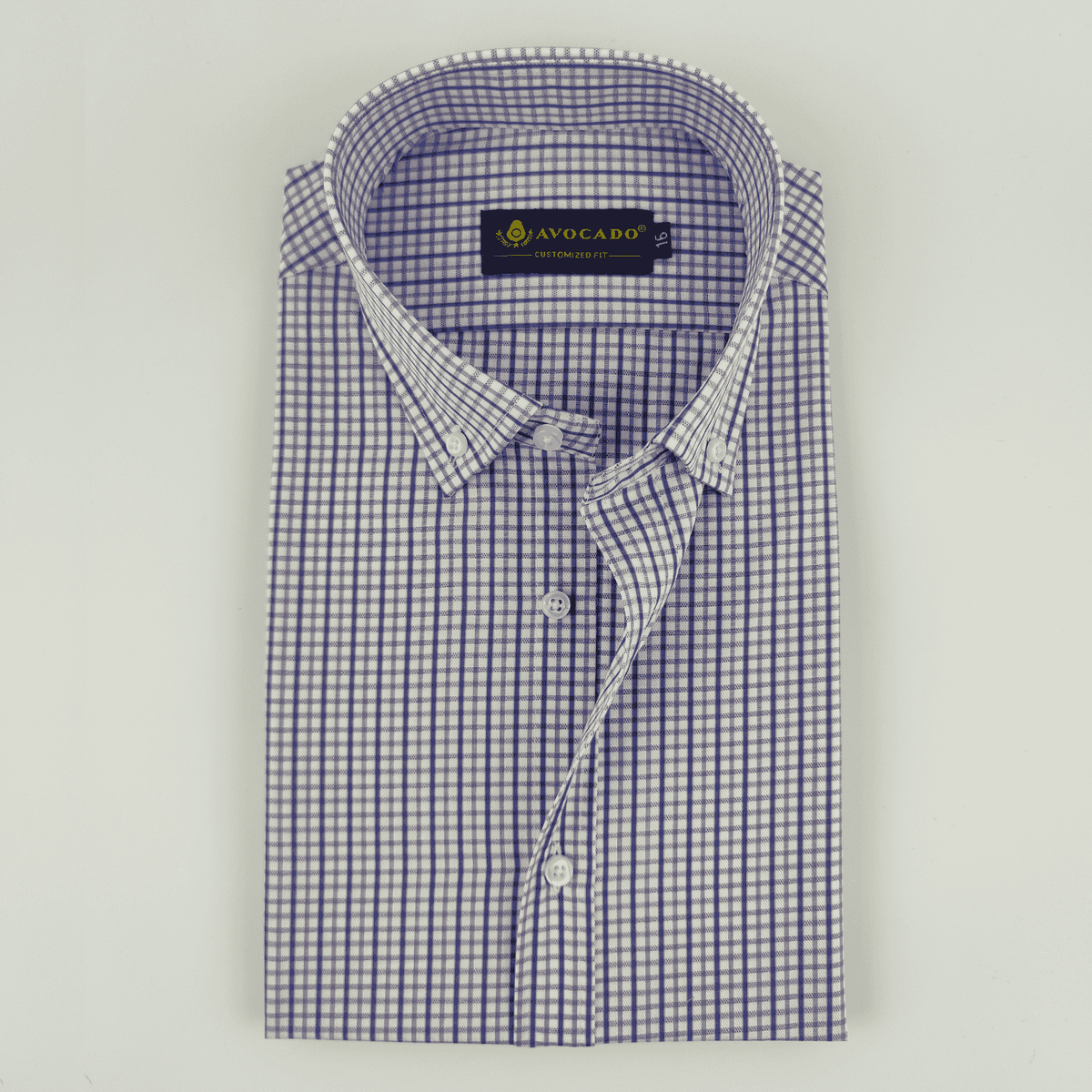 Royal Blue & Light Purple Check Shirt