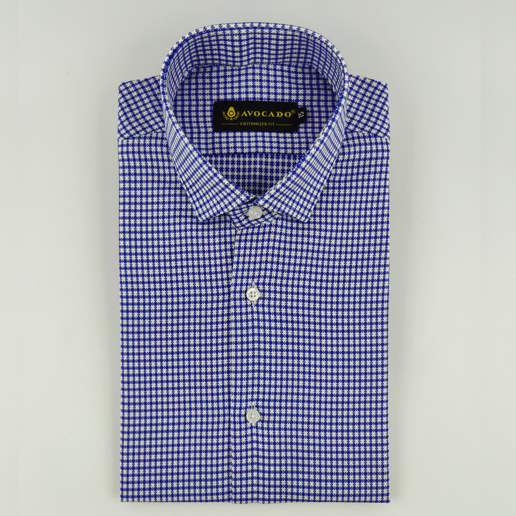 Royal Blue & white Textured Shirt