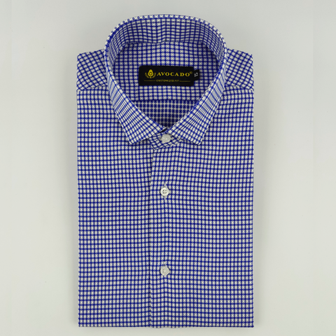 Royal Blue & white Textured Shirt
