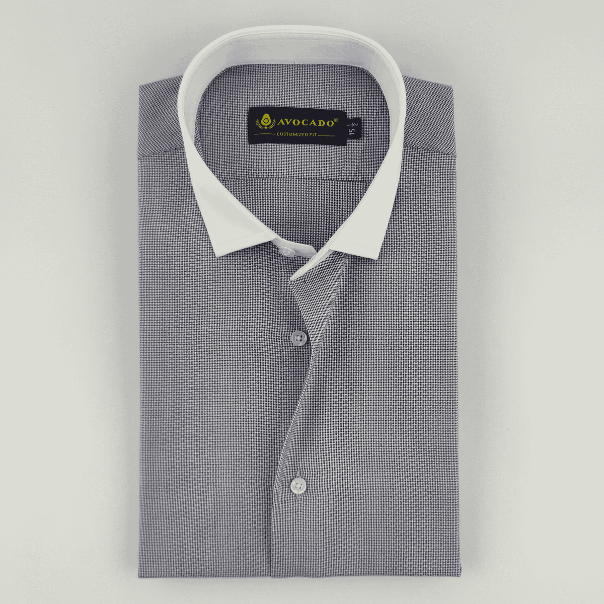 White & Navy Dotted Textured Shirt