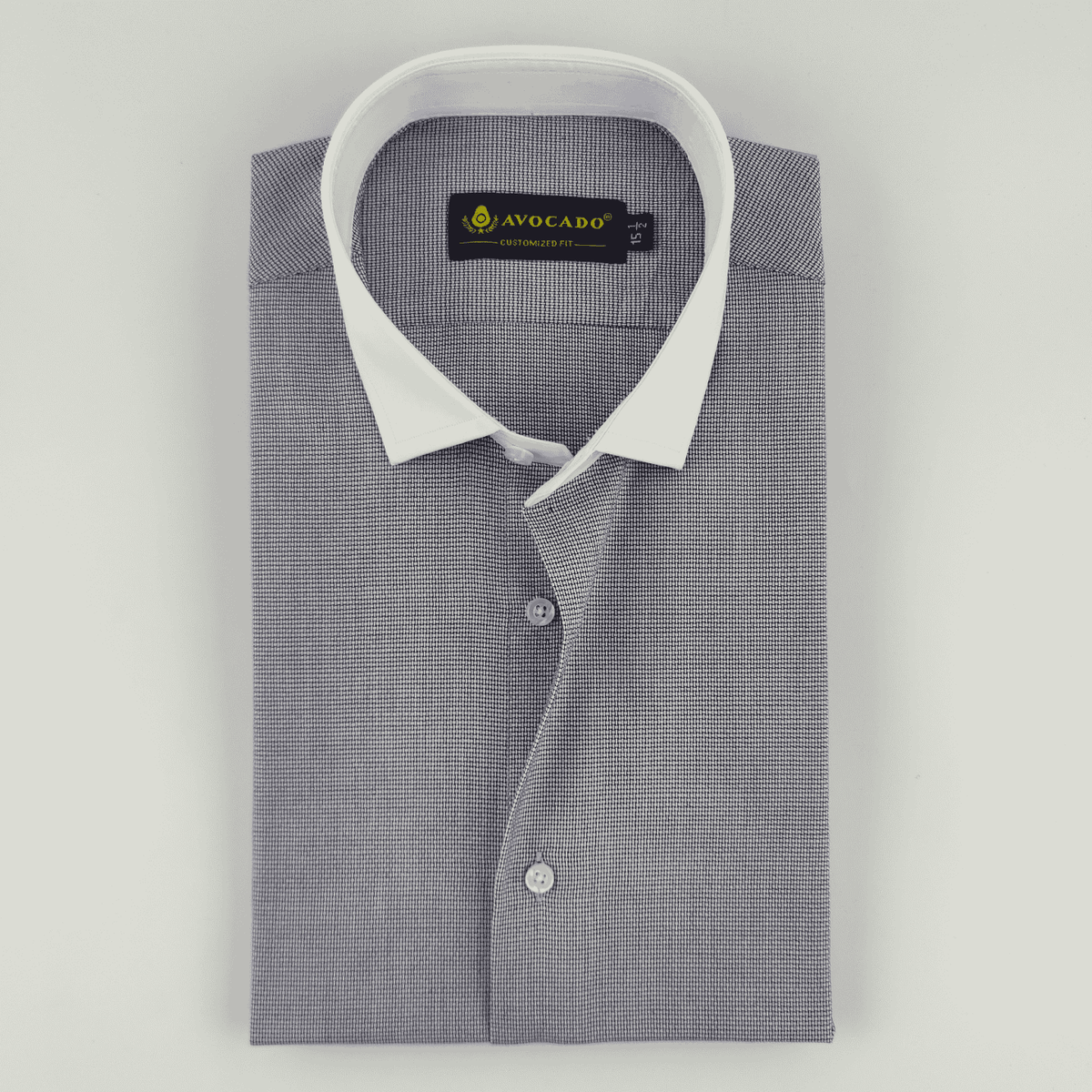 White & Navy Dotted Textured Shirt