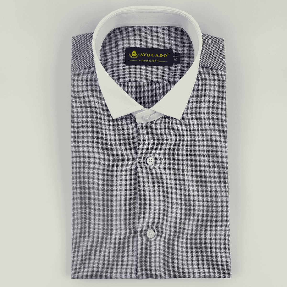 White & Navy Dotted Textured Shirt