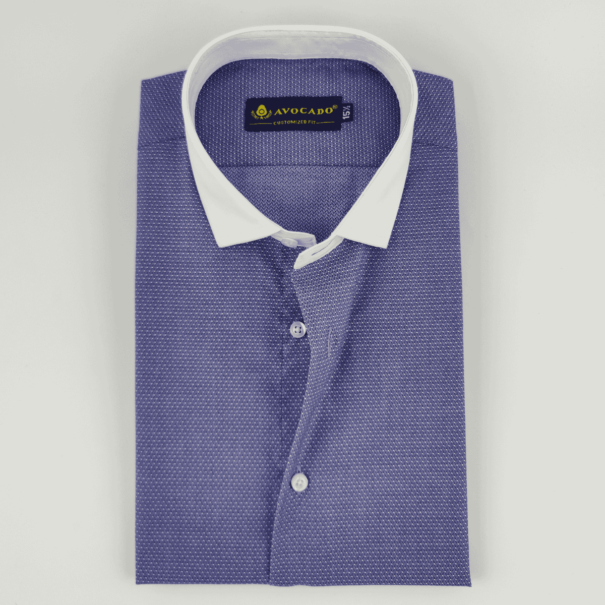 Royal Blue & White Self Dotted Shirt