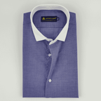 Royal Blue & White Self Dotted Shirt