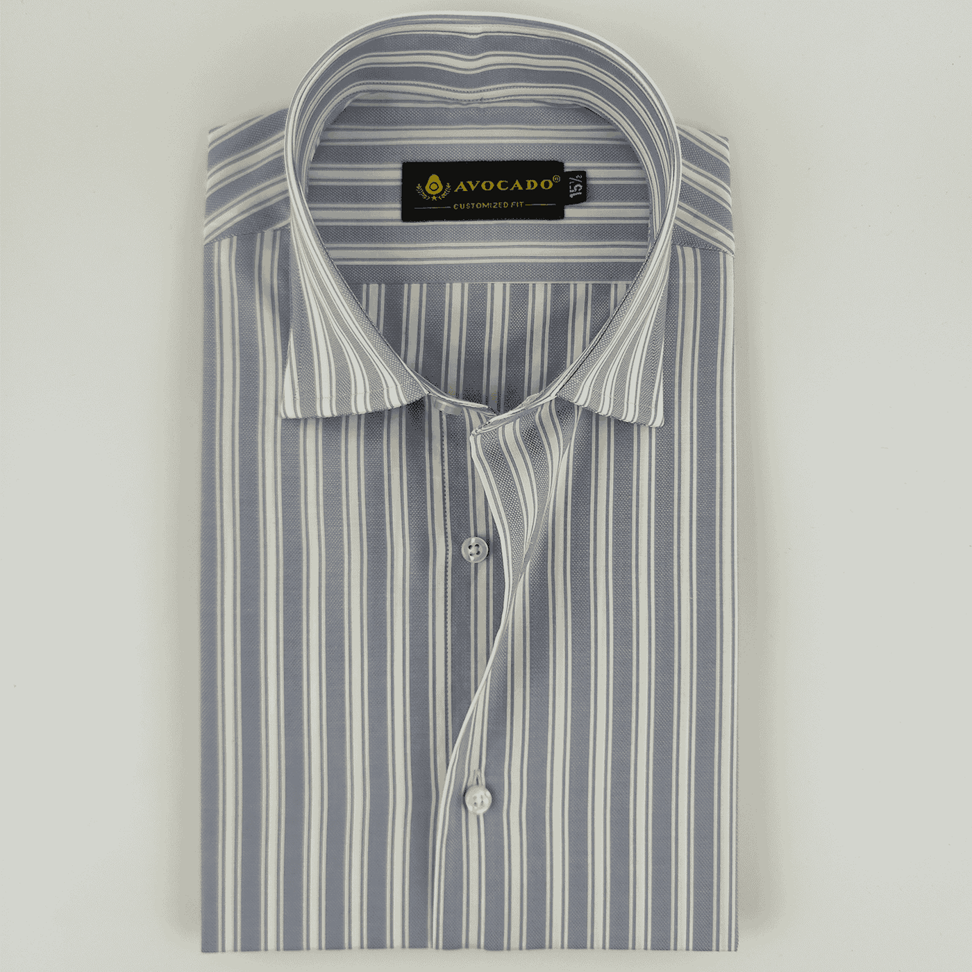 White & Dull Blue Striped Shirt