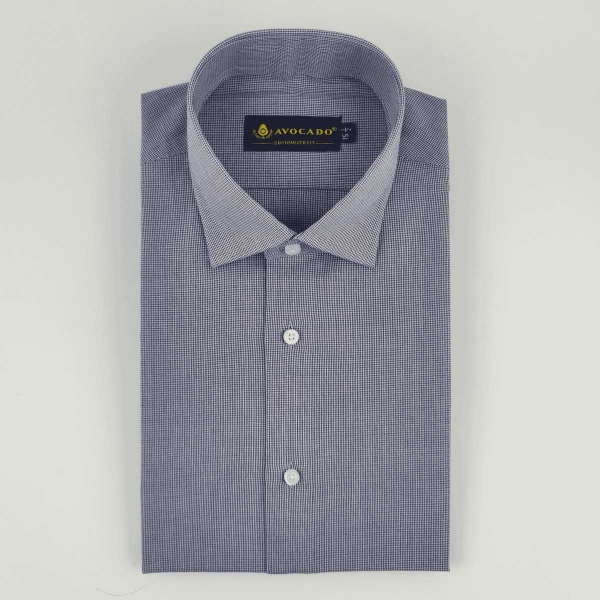 Navy Blue Gingham Check Shirt